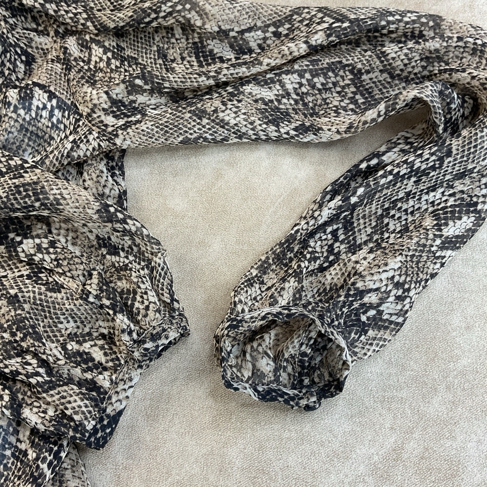 Veronica Beard Top Lowell Snake Print Silk Blouse With Camisole Long Sleeve Sz 4 - Picture 7 of 8
